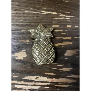 Vintage Solid Brass Pineapple 2.5" H. Paperweight Figurine Trinket Small.